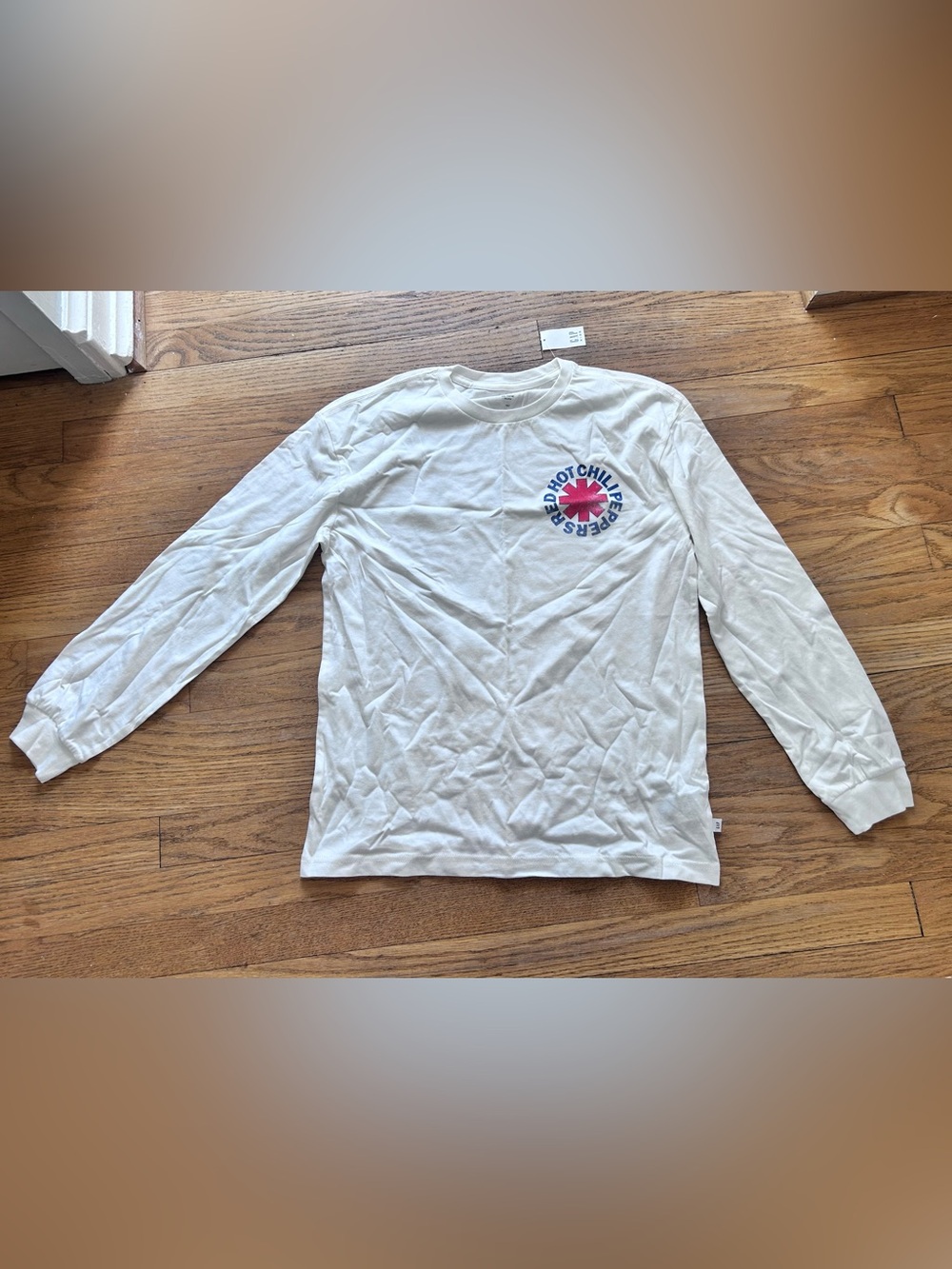NWT - GAP Off-White Long-Sleeve Tee with Red Hot Chili Peppers Graphic